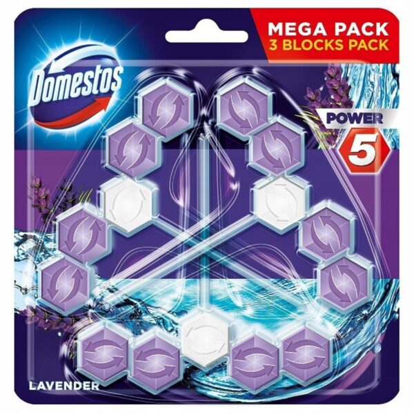 Domestos Power 5 zawieszka toaletowa Lavender 3x55g